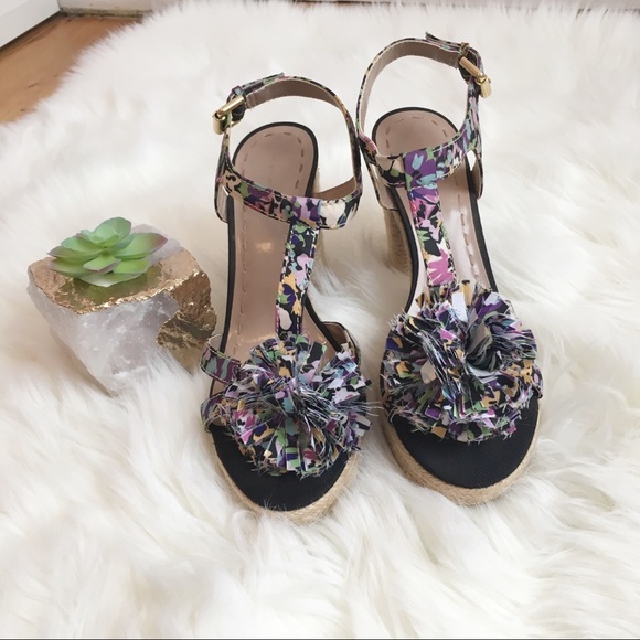 Tahari Floral Espadrille Chunky Heel Sandal - Picture 2 of 7